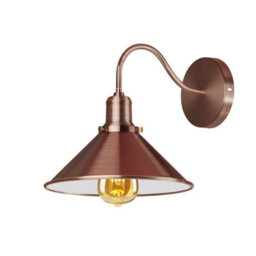 Ledsone Rose Gold Retro Wall Sconce 2 Pack Metal Swan Neck Cone Shade Light Fitting For Bedroom & Dining Room Indoor - thumbnail 5
