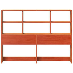 Berkfield Headboard With Storage Wax Brown 160 Cm Solid Wood Pine - thumbnail 4
