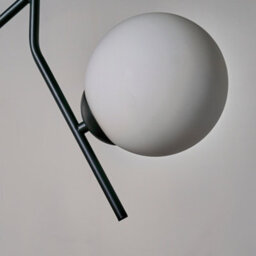 Valuelights Beauworth Modern 2 Way Hanging Bar Matt Black And Glass Globe Shade Ceiling Light Fitting - thumbnail 4