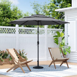 Thehotsale 3-Tier Umbrella With Patio Umbrella Cement Round Base No Wheels - thumbnail 2