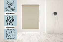 Caecus Blinds Made To Measure Blackout Roller Blind Cappuccino 120Cm - thumbnail 2