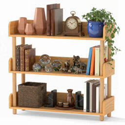 Costway 3-Tier Wooden Bookshelf Modern Bookcase With Sturdy Pine Wood Posts