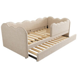 Abrihome 3Ft Single Daybed With Trundle - Convertible Sofa Bed For Kids & Adults, 90X190Cm, Linen & Velvet Options - thumbnail 9