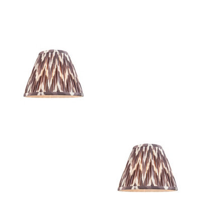 Loops Stylish Pearl Grey Tapered Cylinder Lamp Shades - Set Of 2 For Elegant Home Decor - image 1