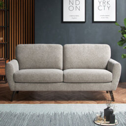 Furnishings For Less UK Matlock Boucle Linen Fabric Curved Arm Sofa Suite 3 + 2 Sofas - thumbnail 3