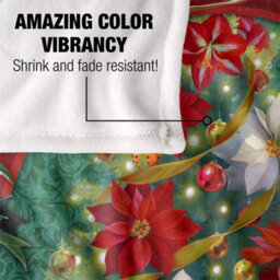 Jq Licensing Spirit Of Christmas Silky Poinsettia Supersoft Blanket Multicoloured (152Cm X 127Cm) - thumbnail 4