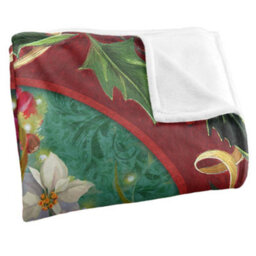 Jq Licensing Spirit Of Christmas Silky Poinsettia Supersoft Blanket Multicoloured (152Cm X 127Cm) - thumbnail 3