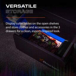 X Rocker Carbon-Tek Led Chest Of 3 Drawers - Grey / Blue Rgb - thumbnail 4