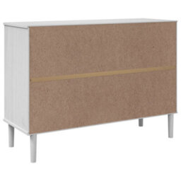 Berkfield Modern Sideboard Senja Rattan Look White 112X40X80 Cm Solid Wood Pine - thumbnail 8