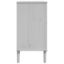 Berkfield Modern Sideboard Senja Rattan Look White 112X40X80 Cm Solid Wood Pine - thumbnail 7