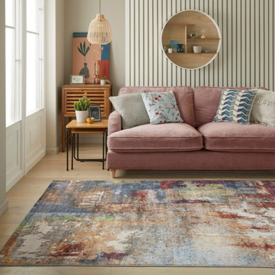 Multicolour Abstract Polyester Soft Modern Bedroom, Livingroom Rug - 160Cm X 230Cm - image 1