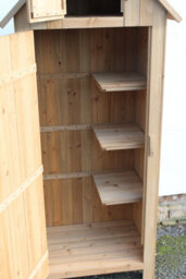 Outdoor Brighton Garden Wooden Storage Cabinet Or Tool Shed In Natural - thumbnail 2