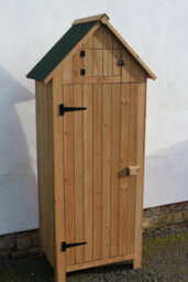 Outdoor Brighton Garden Wooden Storage Cabinet Or Tool Shed In Natural - thumbnail 1