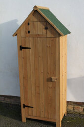 Outdoor Brighton Garden Wooden Storage Cabinet Or Tool Shed In Natural - thumbnail 4