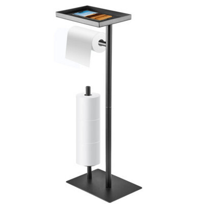 Toilet Roll Holder Free Standing Black Toilet Paper Holder Stand - image 1