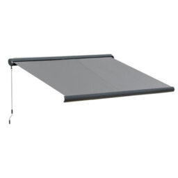 Outsunny 3.5X3M Led Light Cassette Electric/manual Awning Window Sun Shade Grey - thumbnail 2