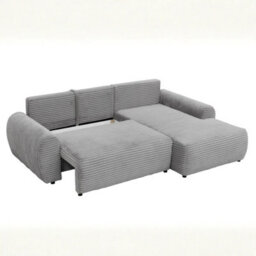 Bello L Shape Sofa Bed With Bedding Storage Contoured Cushions Modern Living Room Corner Settee Furnipol Graphite Right - thumbnail 3
