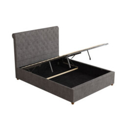 Aspire Taylor Ottoman Bed Frame, Plush Velvet Steel, Small Double - thumbnail 7
