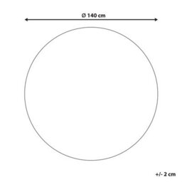 Beliani 140Cm Round Area Rug - Beige With Black Braided Cotton Jute Accents - thumbnail 3