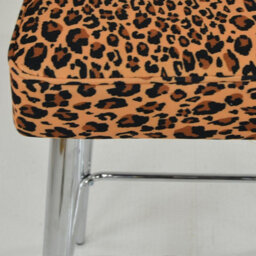 Lakeland Furniture Swan Leopard Fabric Chrome Fixed Leg Base Bar Stool - thumbnail 5