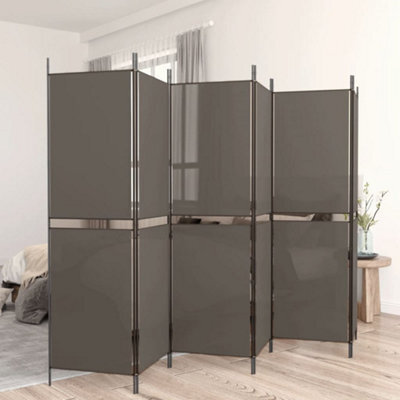 Berkfield 6-Panel Room Divider Anthracite 300X200 Cm Fabric - image 1