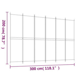 Berkfield 6-Panel Room Divider Anthracite 300X200 Cm Fabric - thumbnail 8