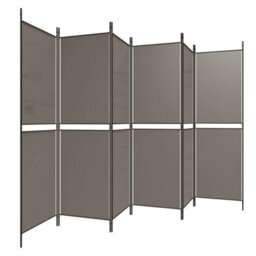 Berkfield 6-Panel Room Divider Anthracite 300X200 Cm Fabric - thumbnail 4