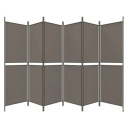 Berkfield 6-Panel Room Divider Anthracite 300X200 Cm Fabric - thumbnail 5