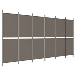 Berkfield 6-Panel Room Divider Anthracite 300X200 Cm Fabric - thumbnail 2