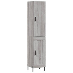 Berkfield Highboard Grey Sonoma 34.5X34X180 Cm Engineered Wood - thumbnail 2