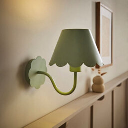 Valuelights Hattie Pair Of Green Scallop Rechargeable Wall Lights - thumbnail 2