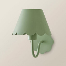 Valuelights Hattie Pair Of Green Scallop Rechargeable Wall Lights - thumbnail 4