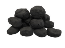 The Stove Wizard Gas Fire Replacement Coals 20 Extra Small Cast Replacement Coals, Black Ceramic Artificial Coal - thumbnail 1
