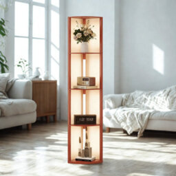 Modern Dimmable Floor Lamp For Living Room With 5 Shelves Brown - thumbnail 5