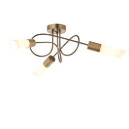 First Choice Lighting Set Of 2 Joshi - Antique Brass Semi Flush Ceiling Lights - thumbnail 3