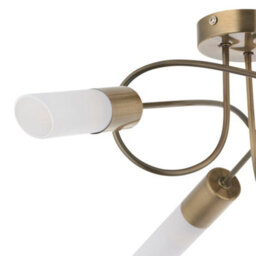 First Choice Lighting Set Of 2 Joshi - Antique Brass Semi Flush Ceiling Lights - thumbnail 4