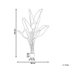 Beliani 170 Cm Artificial Banana Tree Green And Black, Cement Base, Indoor Decor - thumbnail 4