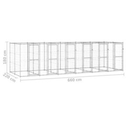 Berkfield Outdoor Dog Kennel Galvanised Steel 14.52 M2 - thumbnail 6
