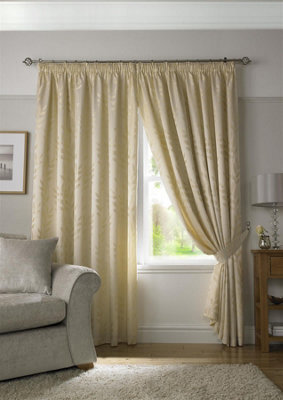 Luxury Living Tivoli Pencil Pleat Taped Top Curtains Cream - image 1