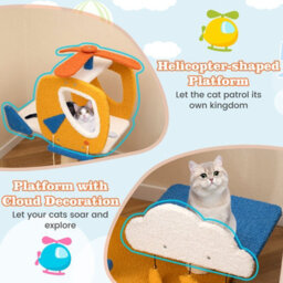 Costway 76 Cm Cat Tree For Indoor Cats Small Cat Tower W/ Helicopter Top Perch - thumbnail 5