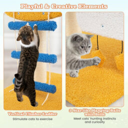 Costway 76 Cm Cat Tree For Indoor Cats Small Cat Tower W/ Helicopter Top Perch - thumbnail 6