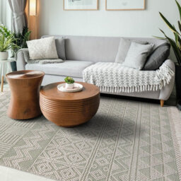 Ivory Geometric Kilim Luxurious Modern Easy To Clean Rug For Dining Room Bed Room And Living Room-120Cm X 170Cm - thumbnail 2