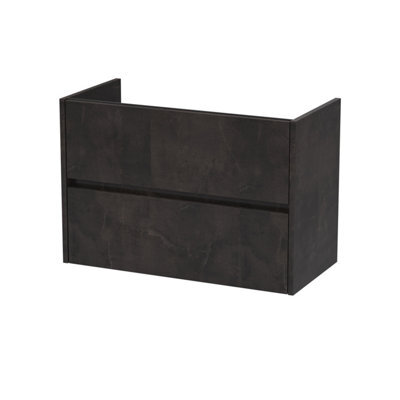 Hudson Reed Components Wall Hung 2 Drawer Unit, 800mm-Metallic Slate - image 1