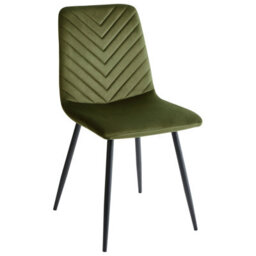 Beliani Set Of 4 Dining Chairs Havre Velvet Olive Green - thumbnail 4