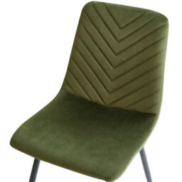 Beliani Set Of 4 Dining Chairs Havre Velvet Olive Green - thumbnail 7