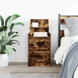 Berkfield Bedside Cabinet With 2 Drawers Smoked Oak 38X34X80 Cm - thumbnail 3