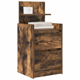 Berkfield Bedside Cabinet With 2 Drawers Smoked Oak 38X34X80 Cm - thumbnail 4