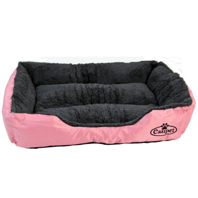 Actiaspet Faux Fur Pet Bed Pink/grey Medium - image 1
