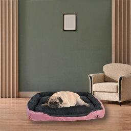 Actiaspet Faux Fur Pet Bed Pink/grey Medium - thumbnail 3