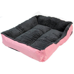 Actiaspet Faux Fur Pet Bed Pink/grey Medium - thumbnail 4
